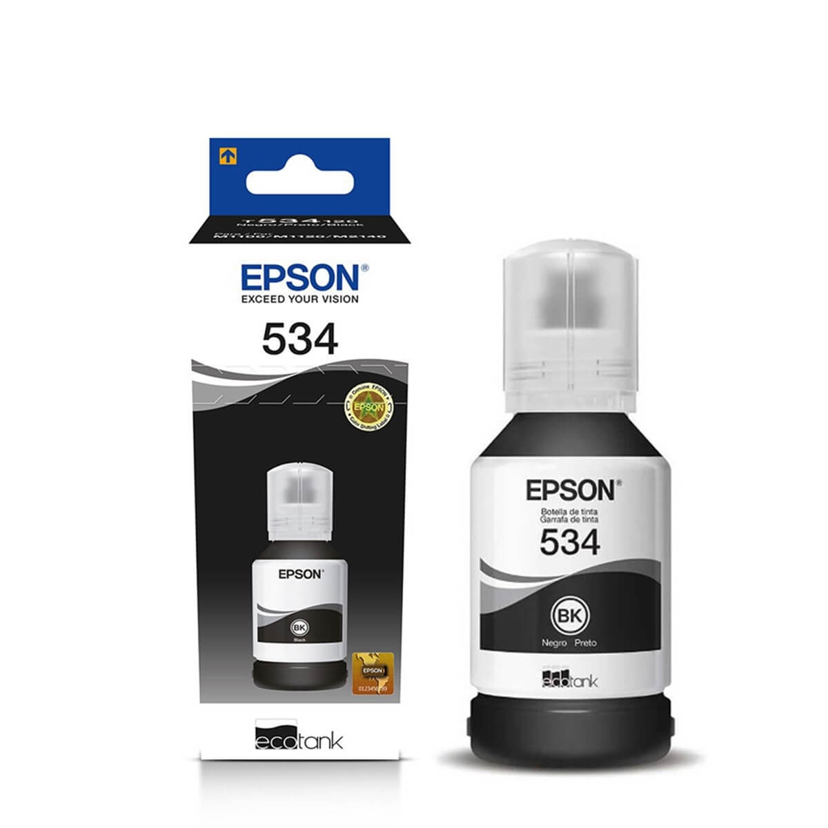 Garrafa de tinta Epson T534 Preta p/ M3170 M2170 M1120 M3180 - Impressorajato